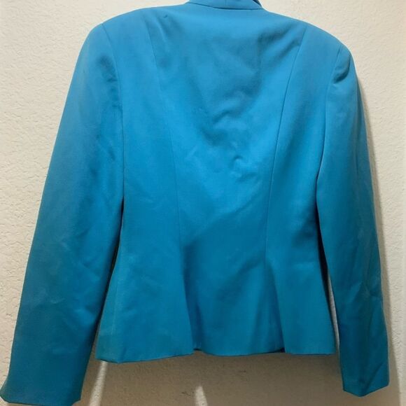 Christian Dior Skirt Suit 2 Piece Blue Wool Women’s Sz 6 USA - Picture 5 of 10